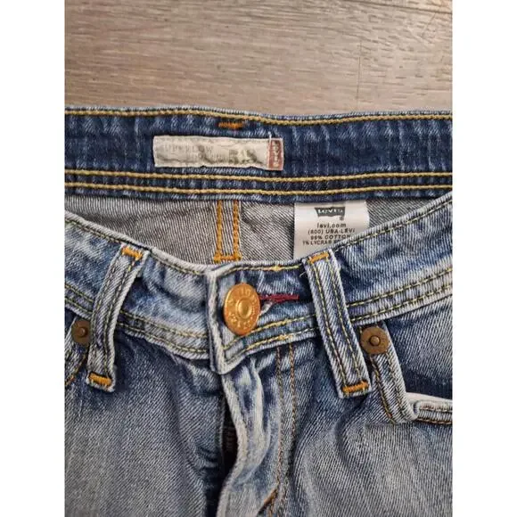 Levi's 518 Women's Bootcut Jeans Vintage, Super Low, Size 7, Light Wash - Picture 2 of 6